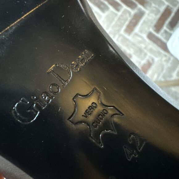 Giao Deen Leather Mid High Block Heel Square Toe Tassel Dress Pumps EU 42 /US 11 - Picture 12 of 14